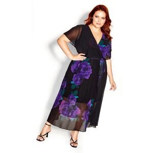 NWT City Chic Dress Rich Romance Purple XXL = 24 = 3X